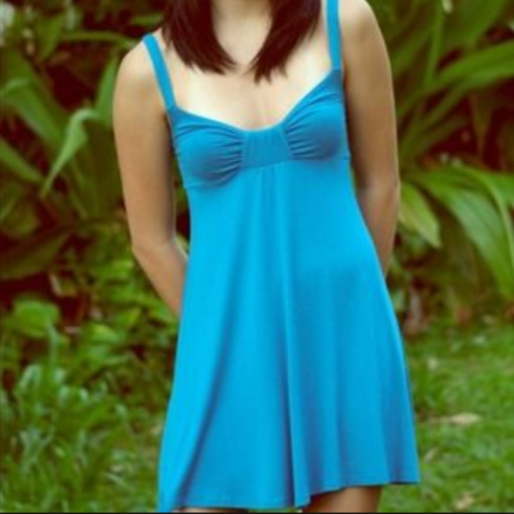 🌺FIGHTING EEL // blue mini dress